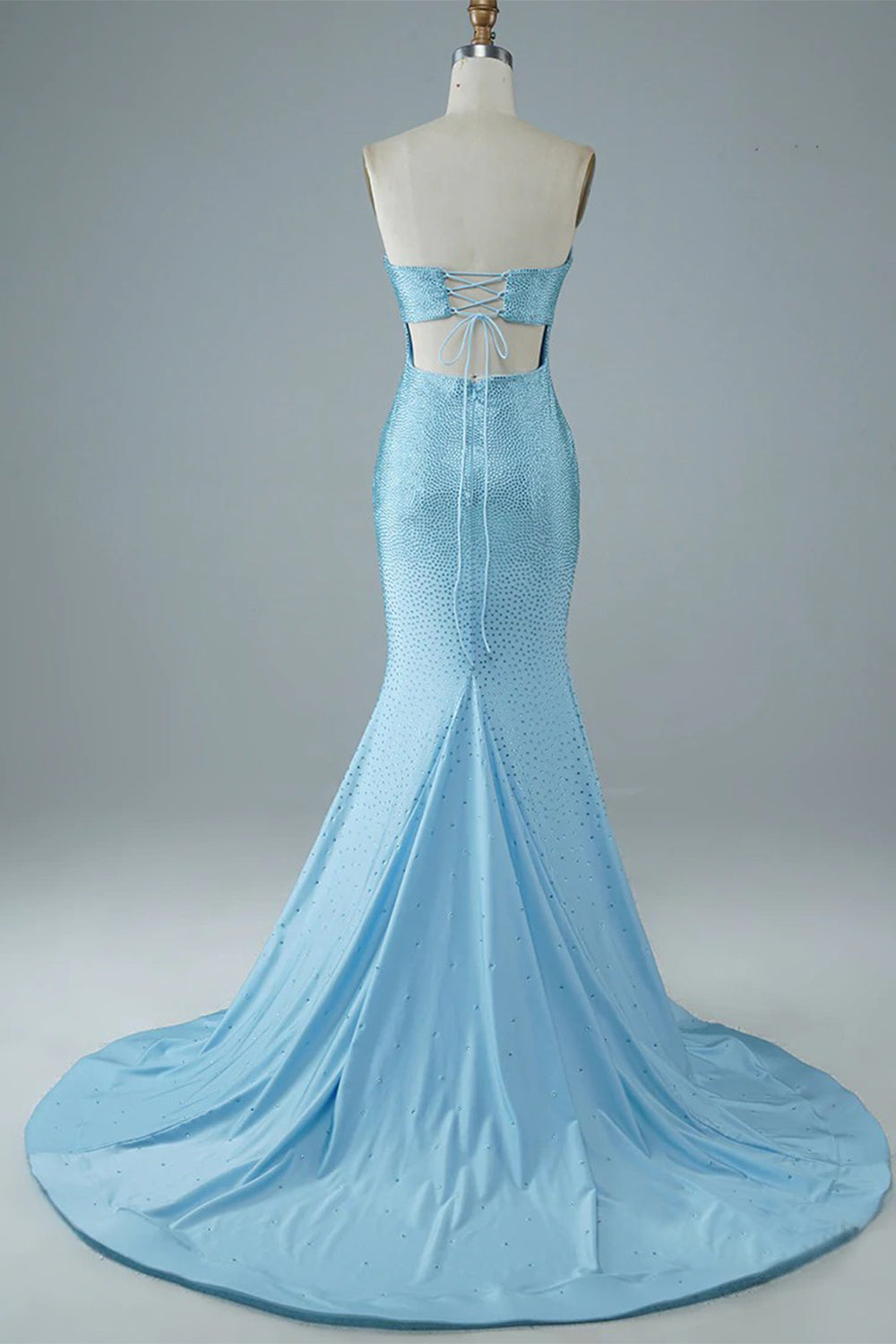 Mermaid Prom Dress in Blue Strapless Design