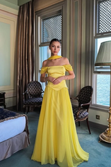 Stunning Off the Shoulder Sleeveless Long Formal Dress With Pleated