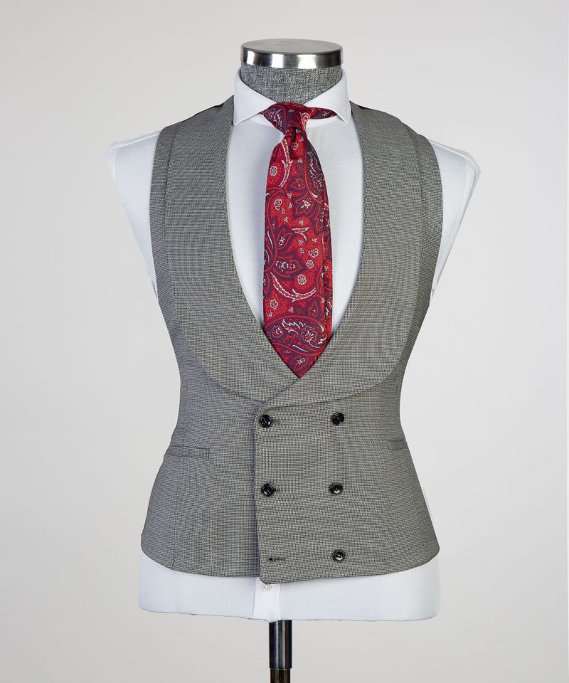 Eugene Latest Design Three-Piece Gray Peaked Lapel Men's Suits