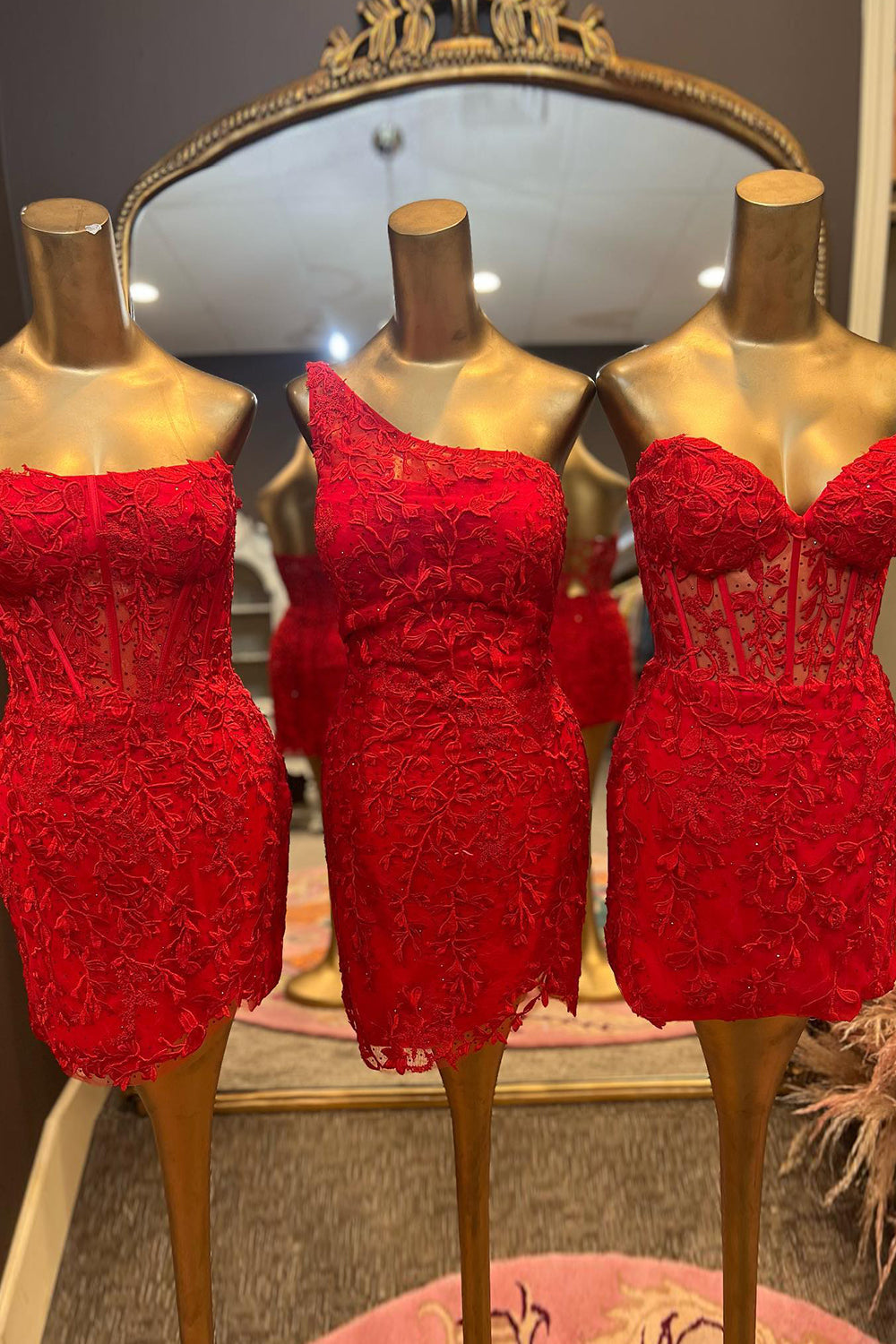 Red Corset Lace Sleeveless Tight Short Homecoming Dress/Mini Dress