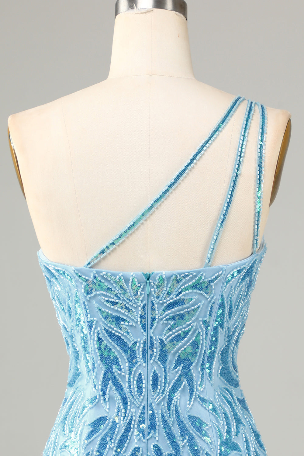 Sparkly Blue Beaded Fringed Tight Short Homecoming Dress/Mini Dress