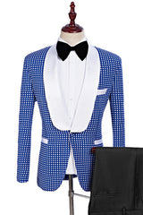 Handsome Blue Shawl Lapel One-Button Wedding Suit for Men