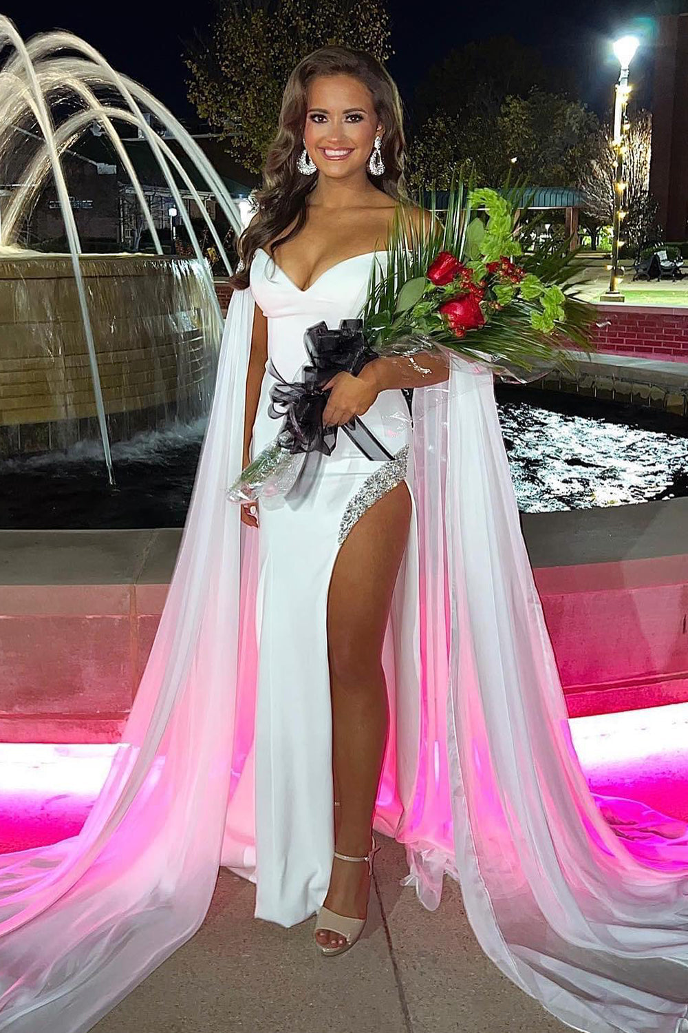 Yellow Long Prom Dress with Off-the-Shoulder A-Line and Slit