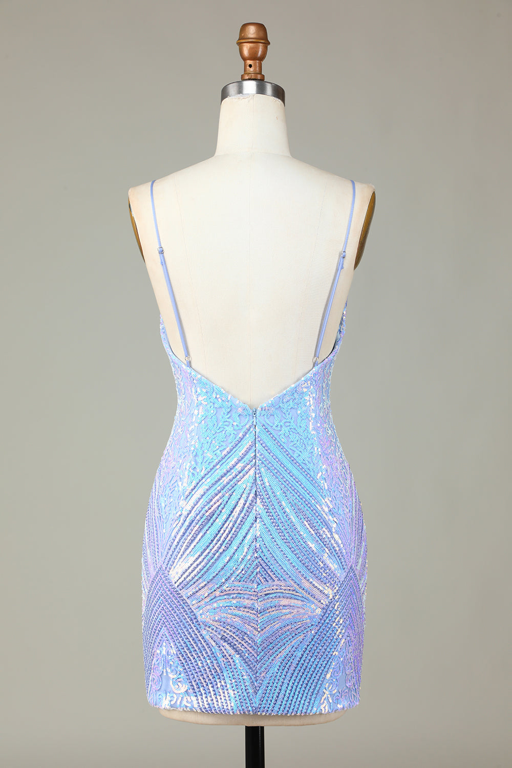 Glitter Blue Sequins Tight Short Homecoming Dress/Mini Dress