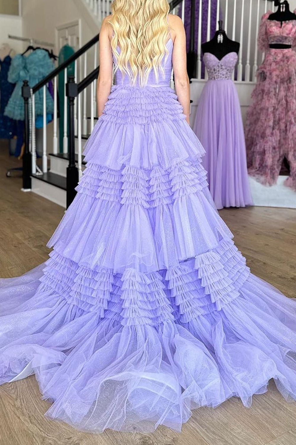 Pink Long A-Line Prom Dress Featuring Spaghetti Straps and a Split