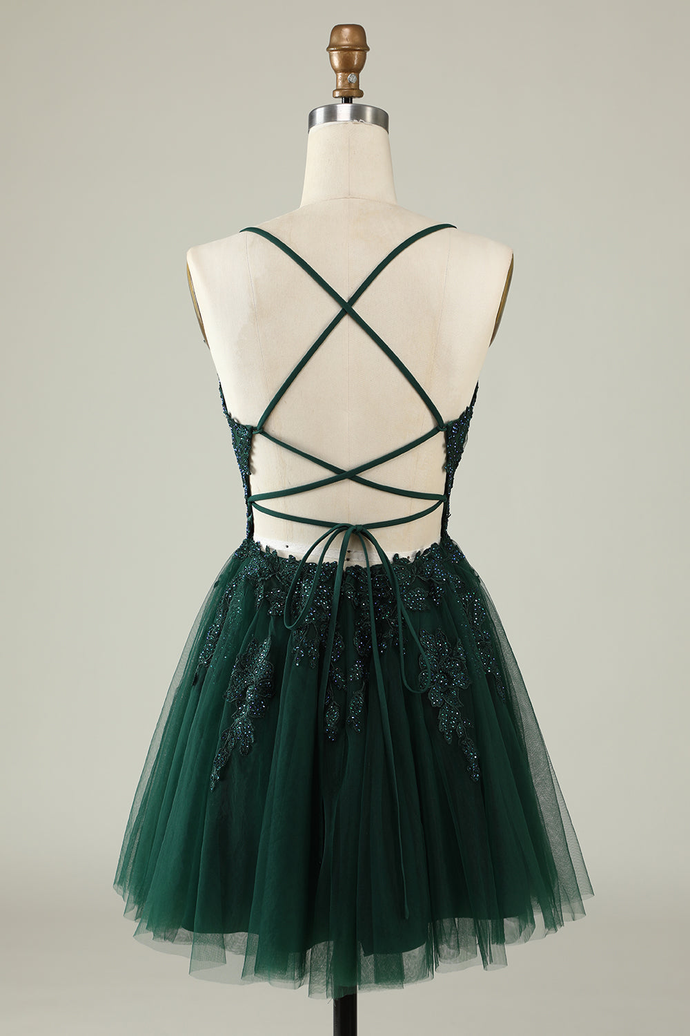 Blush A-Line Tulle Short Homecoming Dress/Mini Dress with Appliques