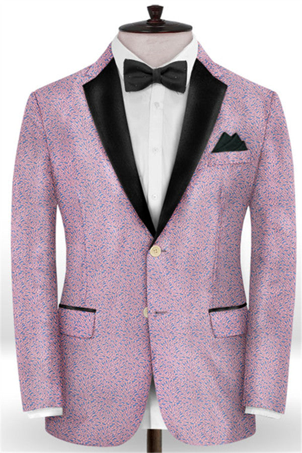 Two-Piece Lavender Casual Prom Attire for Guys with Jacquard