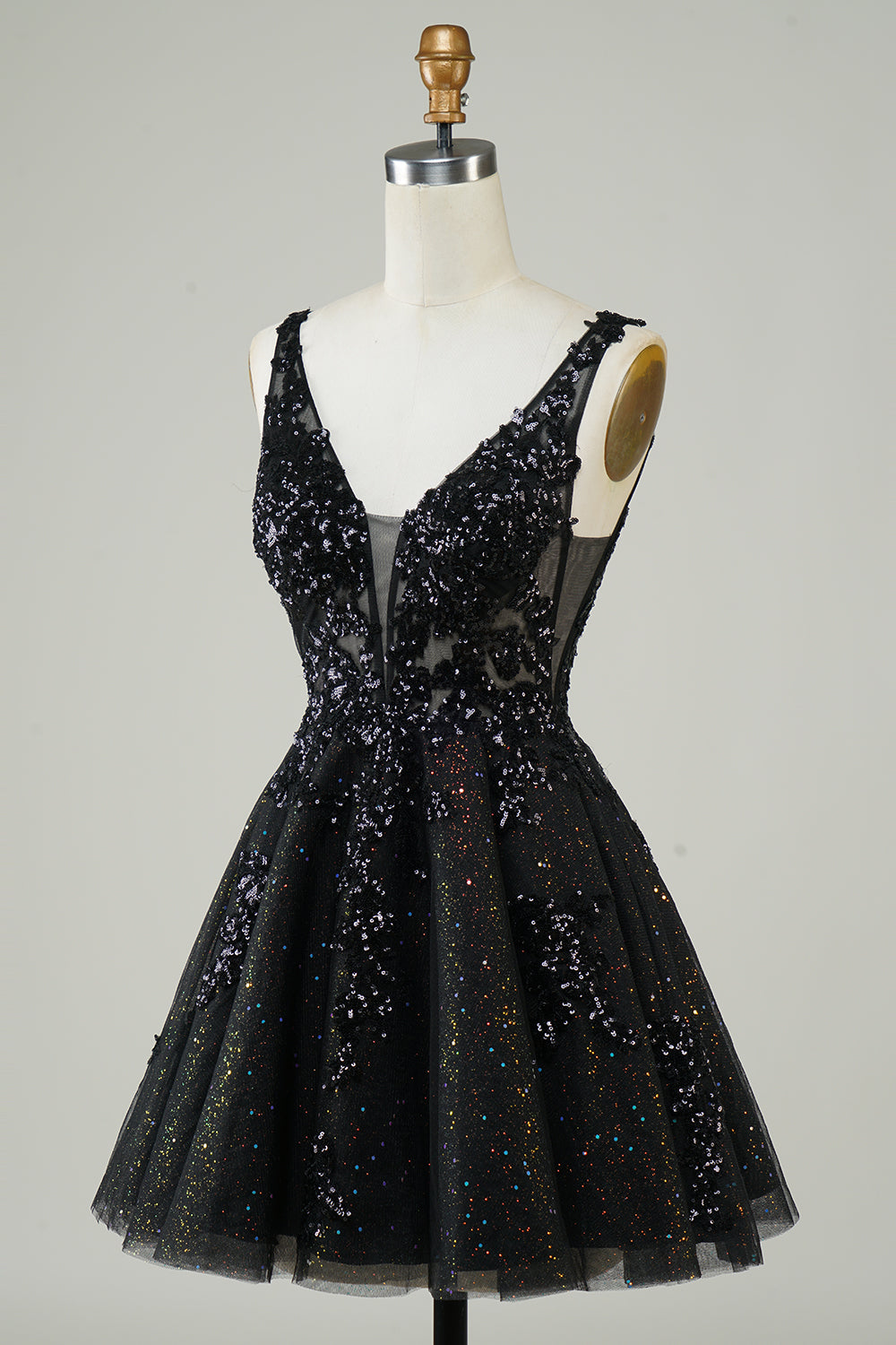 Sparkly Orange A-Line Spaghetti Straps Short Homecoming Dress/Mini Dress with Sequins