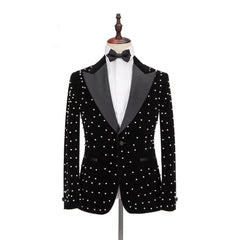 Gorgeous Casual Prom Outfits with Black Peaked Lapel for Guys