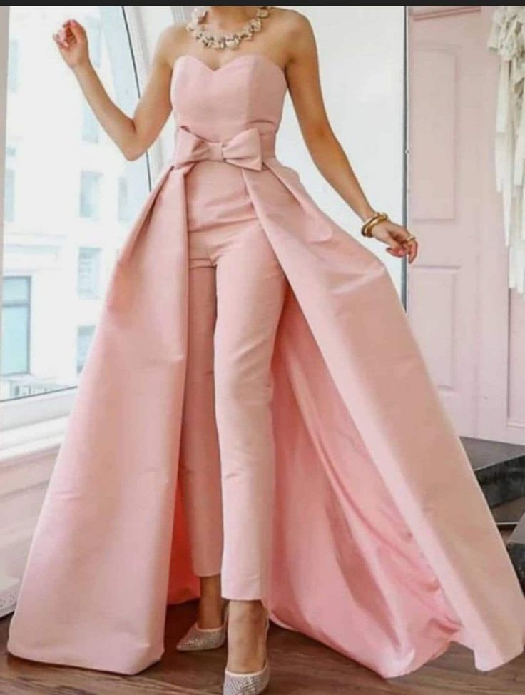 Elegant Blushing Pink Strapless Sleeveless Applique Long Jump Suit