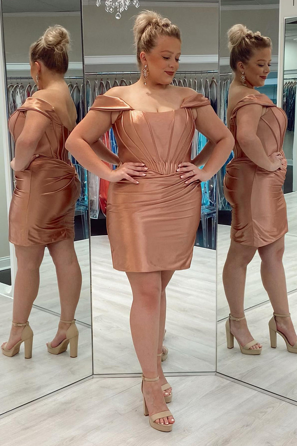 Fuchsia Off the Shoulder Ruched Tight Homecoming Dress/Mini Dress