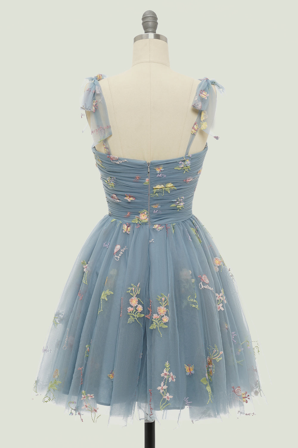 Champagne A-Line Embroidery Short Homecoming Dress/Mini Dress