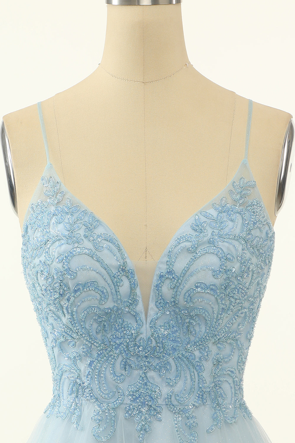 Blue A-line Cute Homecoming Dress/Mini Dress with Appliques