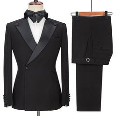 Handsome Best-Fitted Black Peaked Lapel Ring Bearer Suits