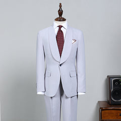 Ivan Fashion Blue Bespoke Two-Piece Wedding Suit for Grooms