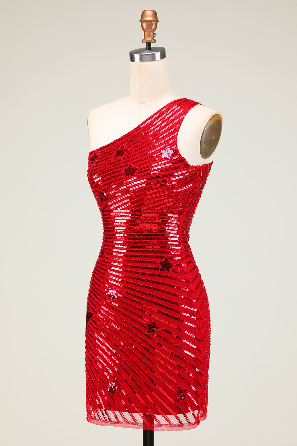 Sparkly Red Sequins Stars Tight Short Homecoming Dress/Mini Dress