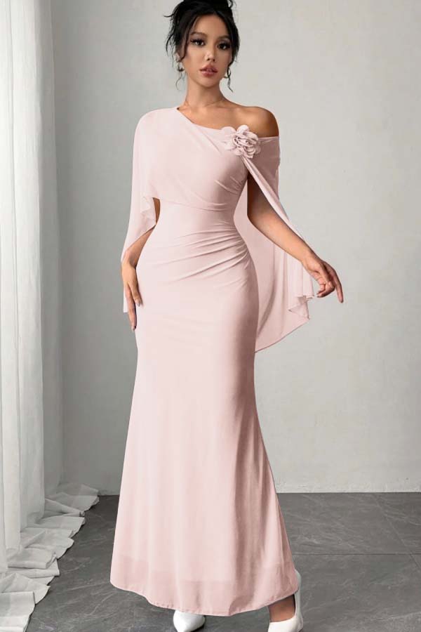 Chic Sleeveless Mermaid Long Formal Dress With Pleated Appliques