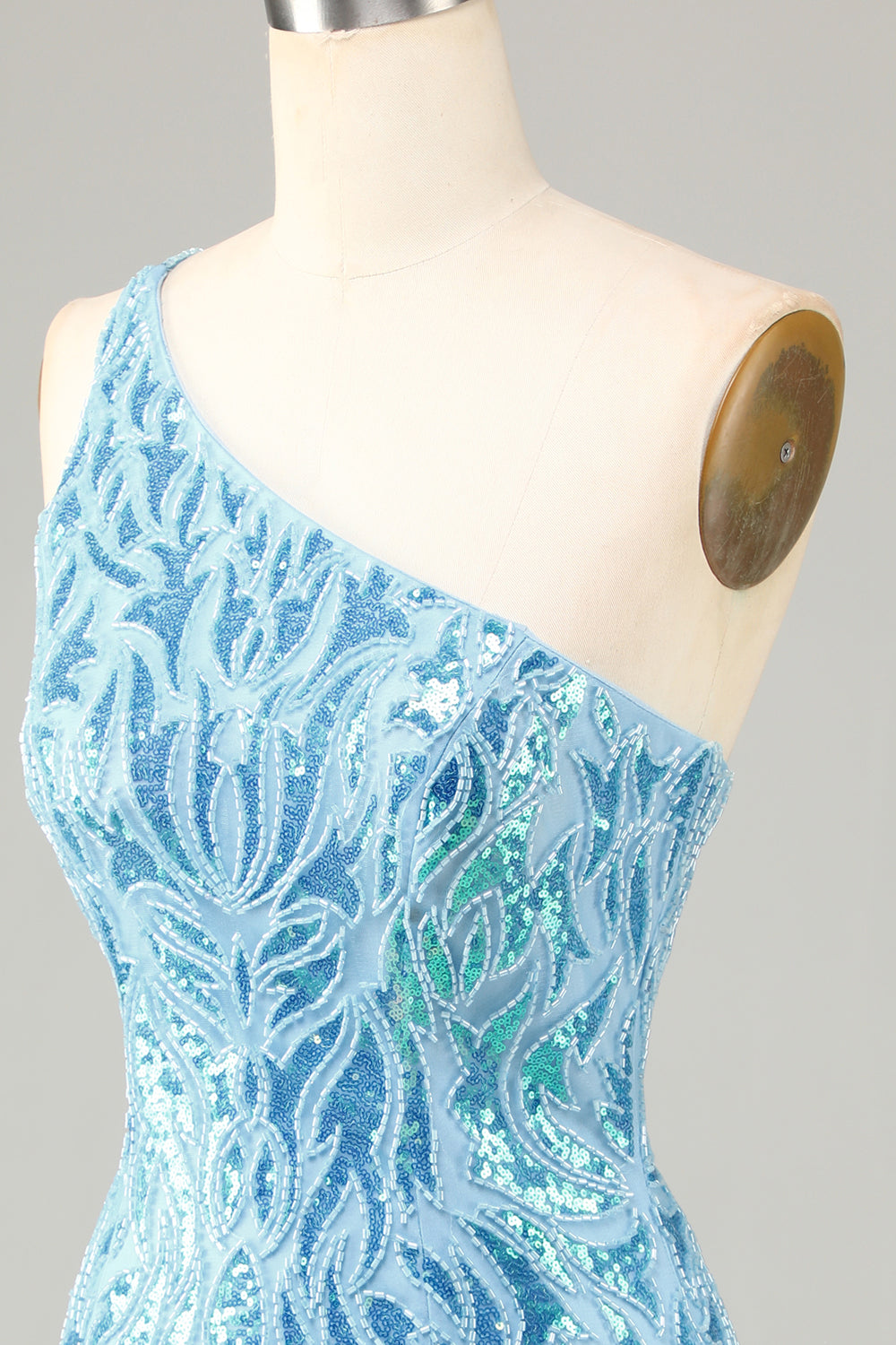 Sparkly Blue Beaded Fringed Tight Short Homecoming Dress/Mini Dress