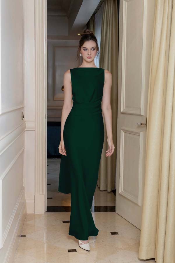 濠㈣泛绉撮崺妗筺e Shoulder Long Sleeve Long High Split Formal Dress With Beading