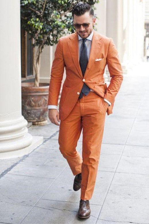 Modern New Arrival Linen Notched Lapel Men's Wedding Suits
