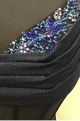 Glitter Navy Beaded Corset Lace-Up Back Tight Short Homecoming Dress/Mini Dress