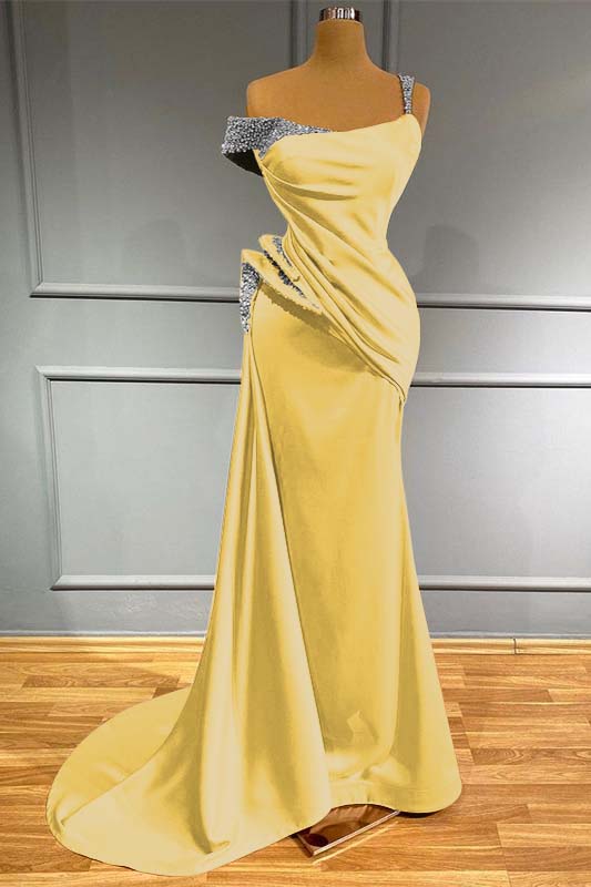 Long Mermaid Off-The-Shoulder Ruffles Evening Dress With Beads