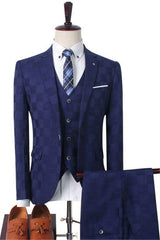 Fashion Dark Red Three-Piece Prom Tuxedo Marriage Suit for Men