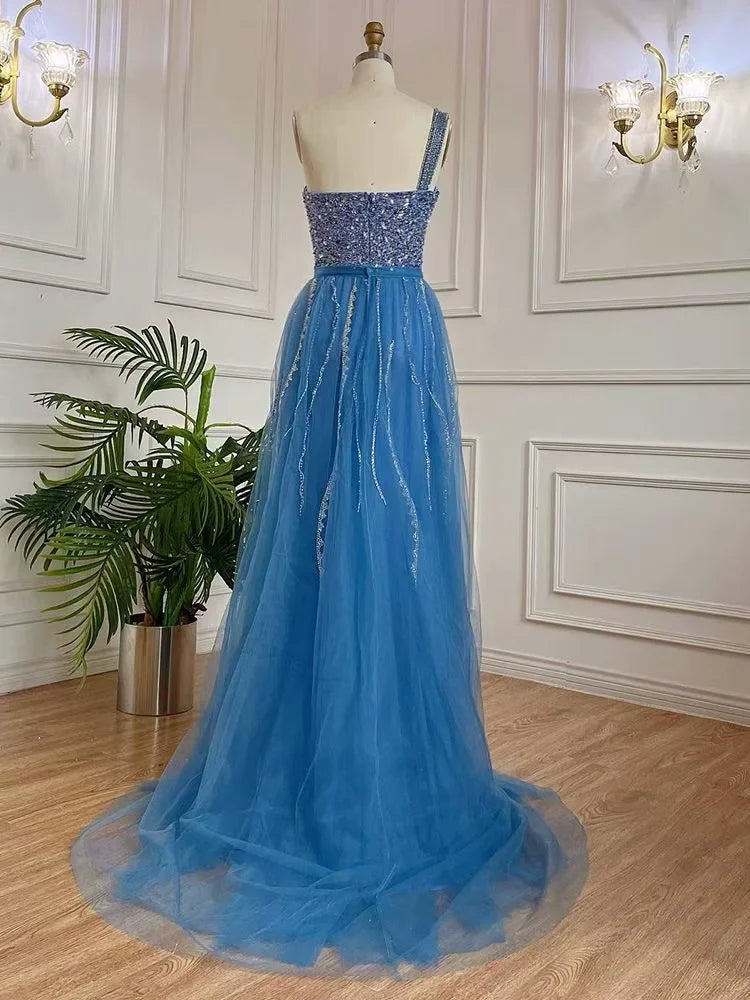 Gorgeous Lavender One shoulder Bead Embroidery Customizable Floor Length Formal Dress