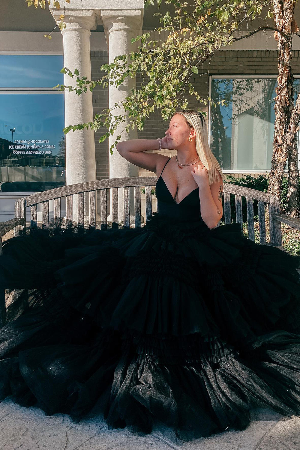 Elegant A-Line Long Tulle Prom Dress with Spaghetti Straps and Side Split