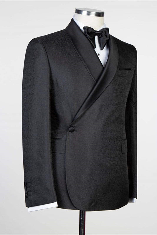 Charming Black Best Wedding Suits with Shawl Lapel for Groom