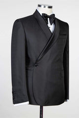 Charming Black Best Wedding Suits with Shawl Lapel for Groom