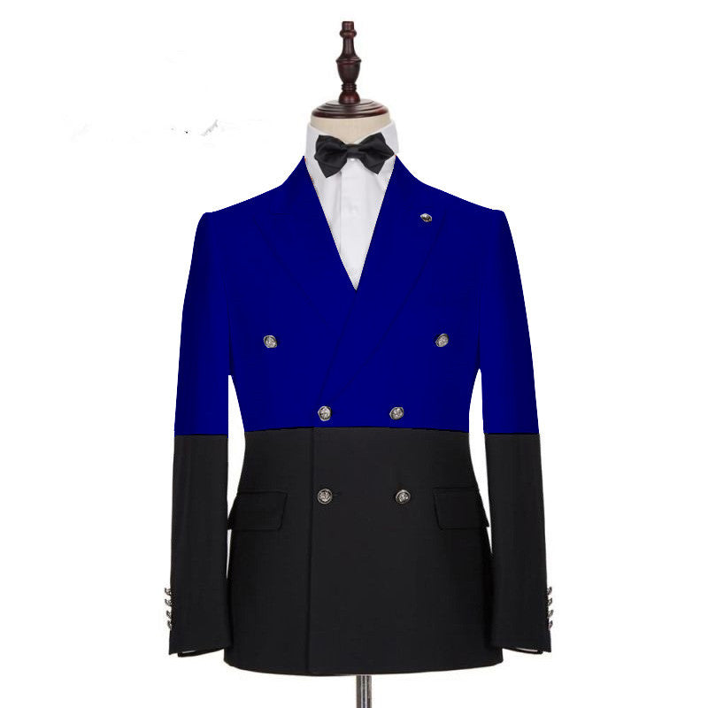 Elegant Royal Blue Double-Breasted Tuxedo Suit for Wedding