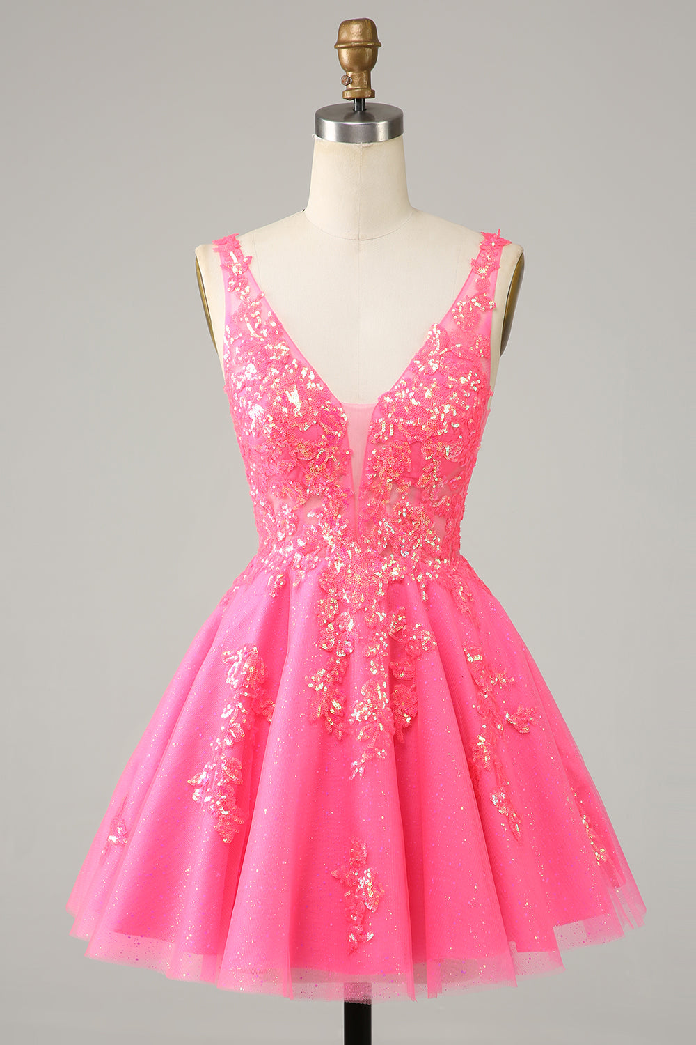 Sparkly Orange A-Line Spaghetti Straps Short Homecoming Dress/Mini Dress with Sequins