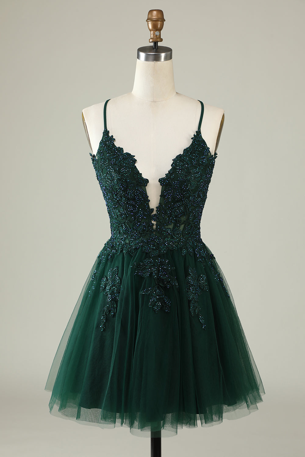 Blush A-Line Tulle Short Homecoming Dress/Mini Dress with Appliques