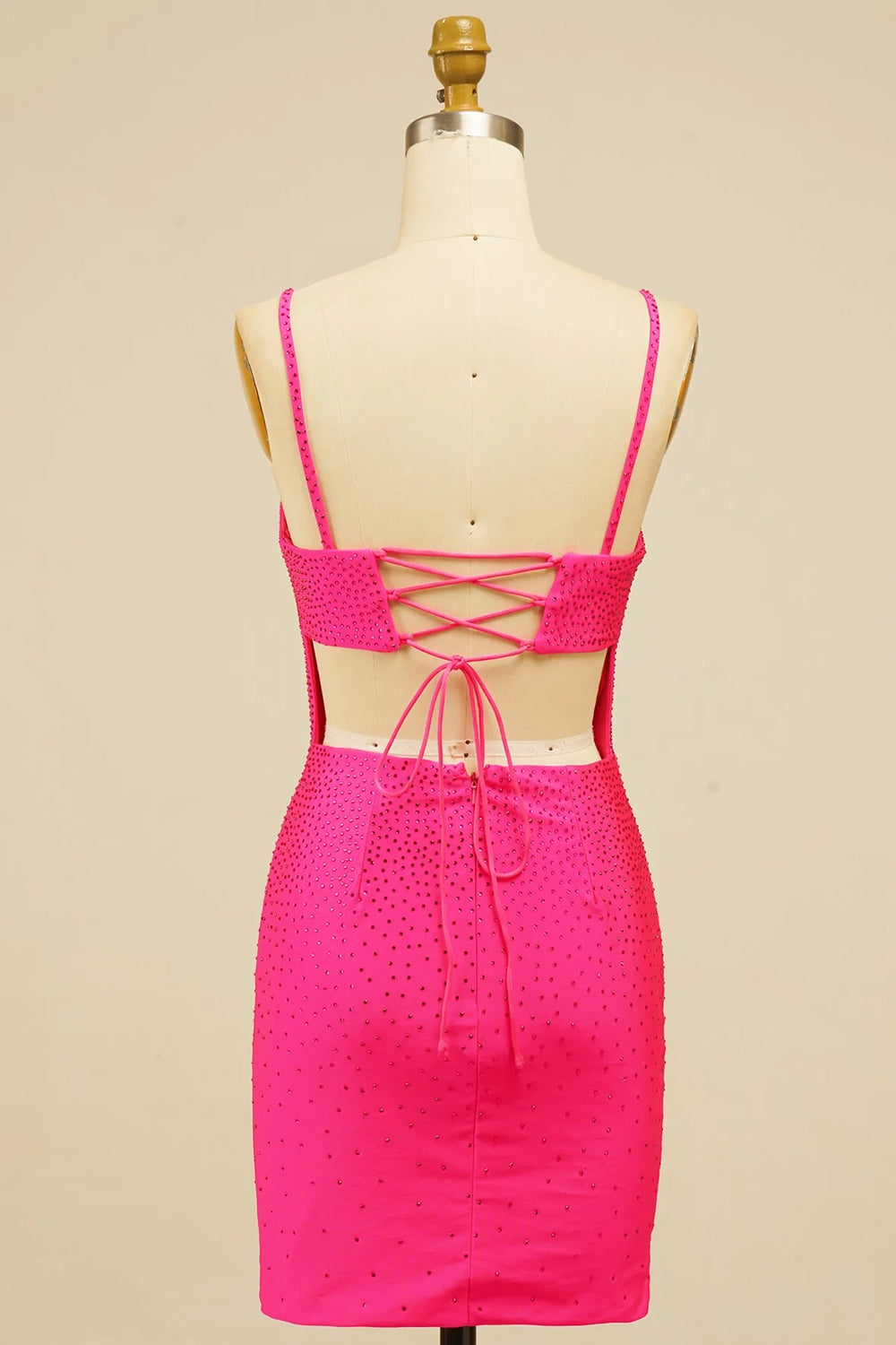 Red Sequins Lace-Up Tight Short Homecoming Dress/Mini Dress