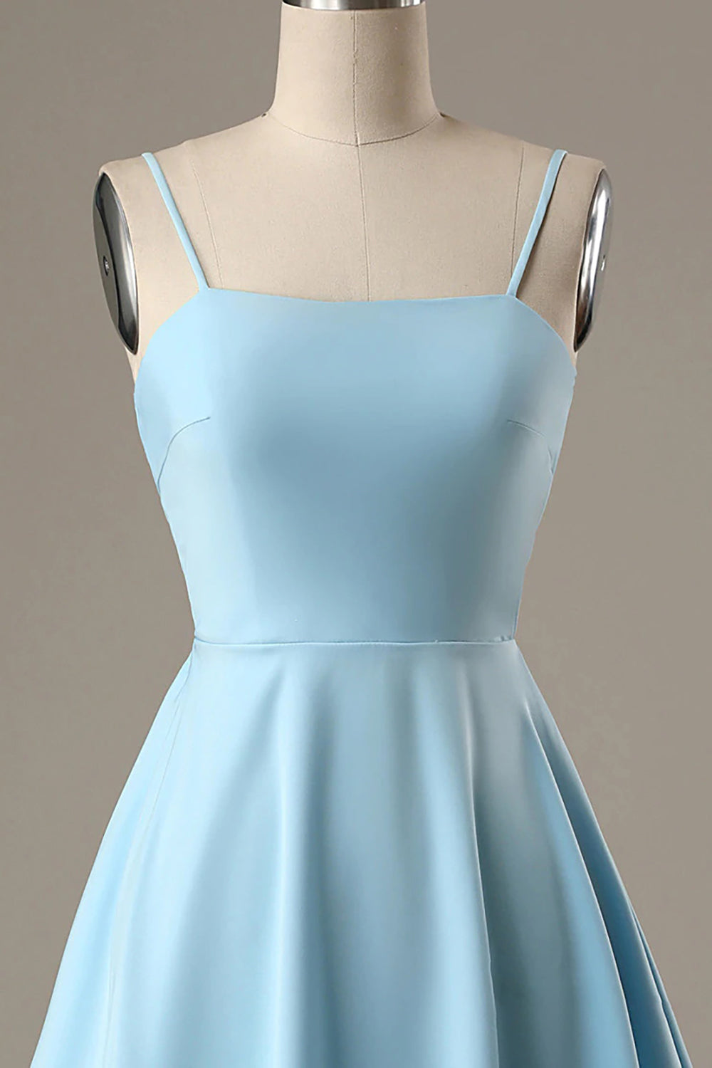 Simple Blue Open Back A Line Homecoming Dress/Mini Dress