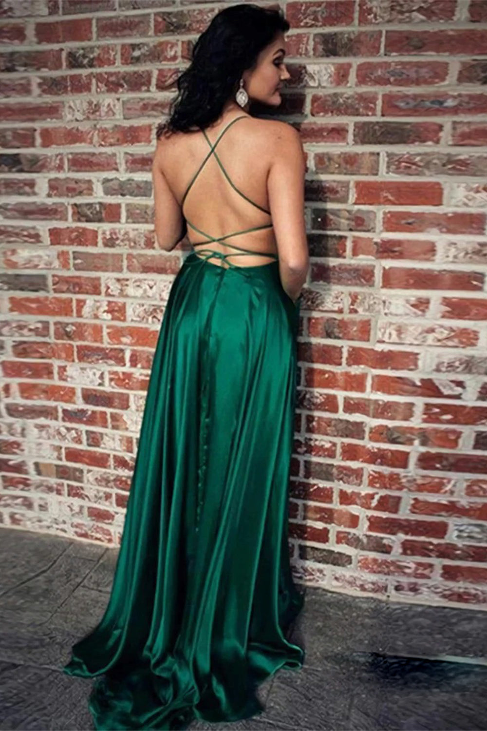 A Line Prom Dress in Royal Blue with Halter and Backless Design