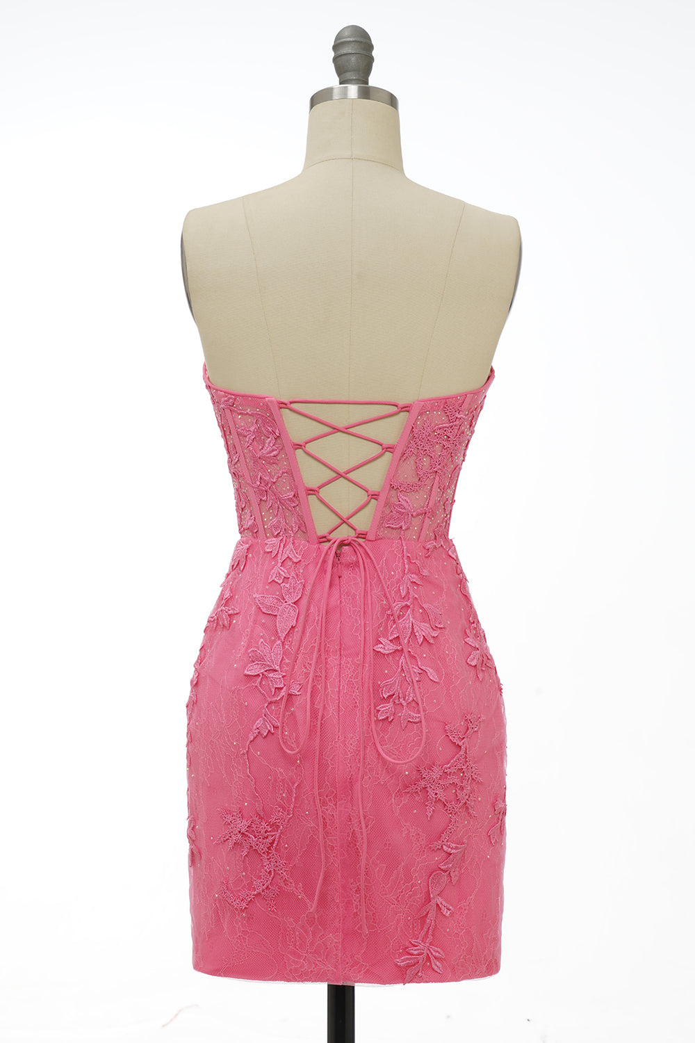 Pink Tight Short Homecoming Dress/Mini Dress with Appliques