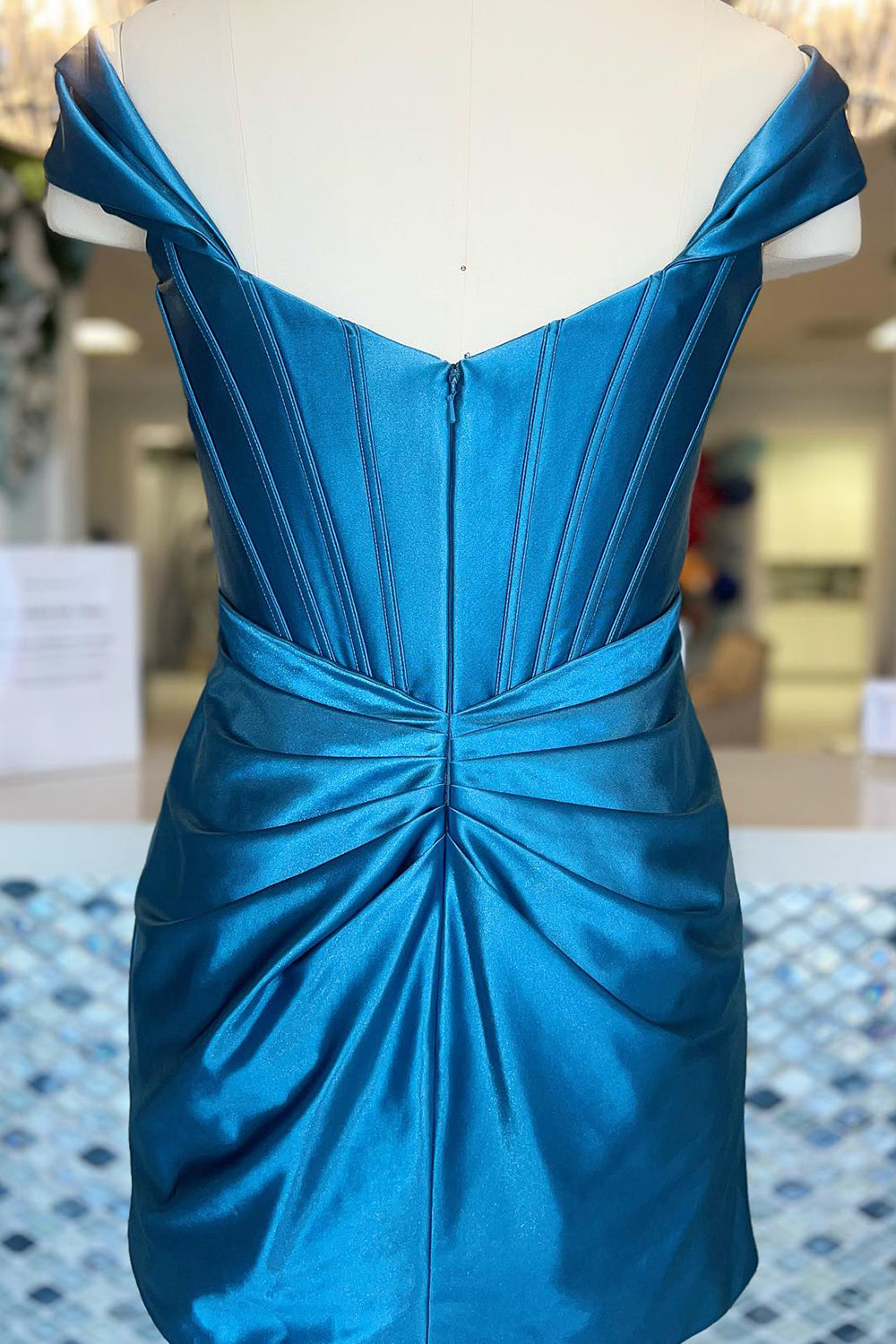 Off the Shoulder Light Pink Corset Ruched Tight Short Homecoming Dress/Mini Dress