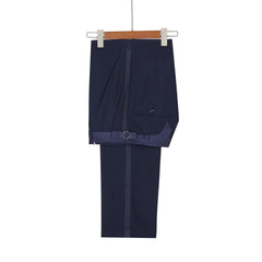 Brandon New Arrival Navy Blue Slim Fit Jacquard Peaked Lapel Wedding Men's Suits