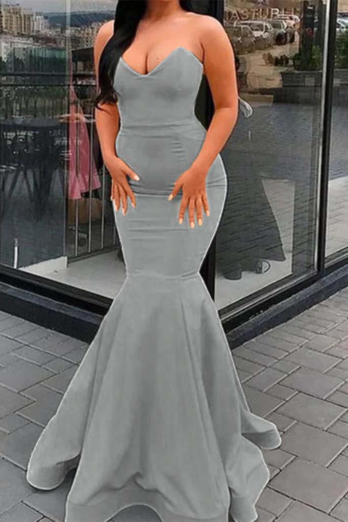 Sweetheart Mermaid Yellow Evening Dress