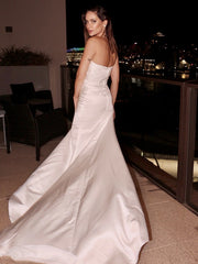 Mermaid White Evening Dress With Split