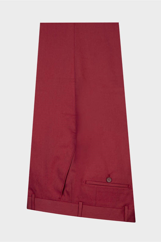 Gentle Red Peaked Lapel Summer Wedding Suits for Groom