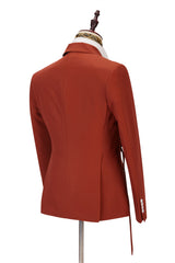 New Arrival Orange Blazer for Groom with Peaked Lapel
