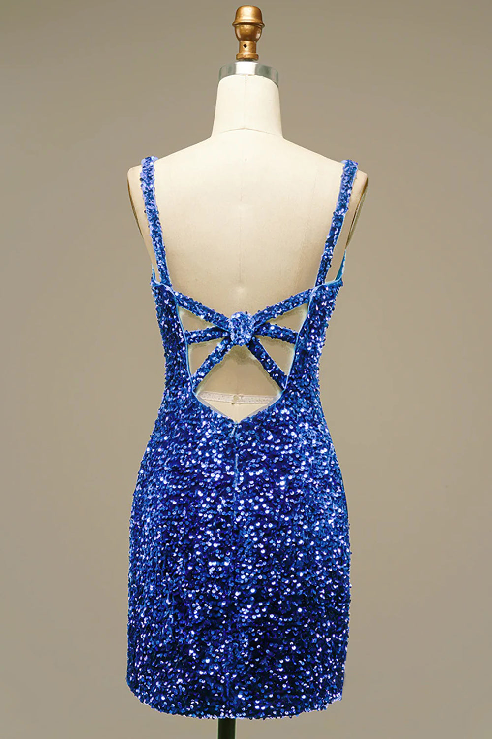 Royal Blue V Neck Sequins Homecoming Dress/Mini Dress