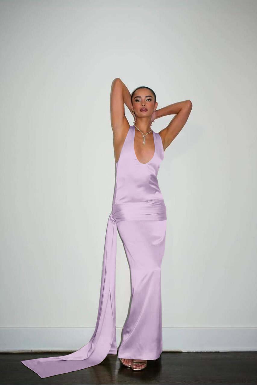 Straps Sleeveless Long Mermaid Formal Dress With Pleated Ruffles