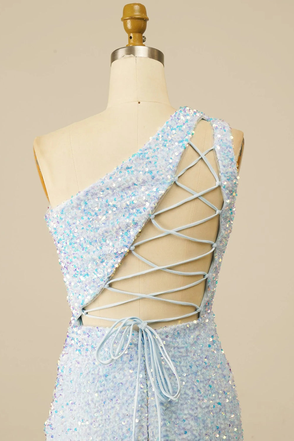 Sheath One Shoulder Royal Blue Sequins Short Homecoming Dress/Mini Dress