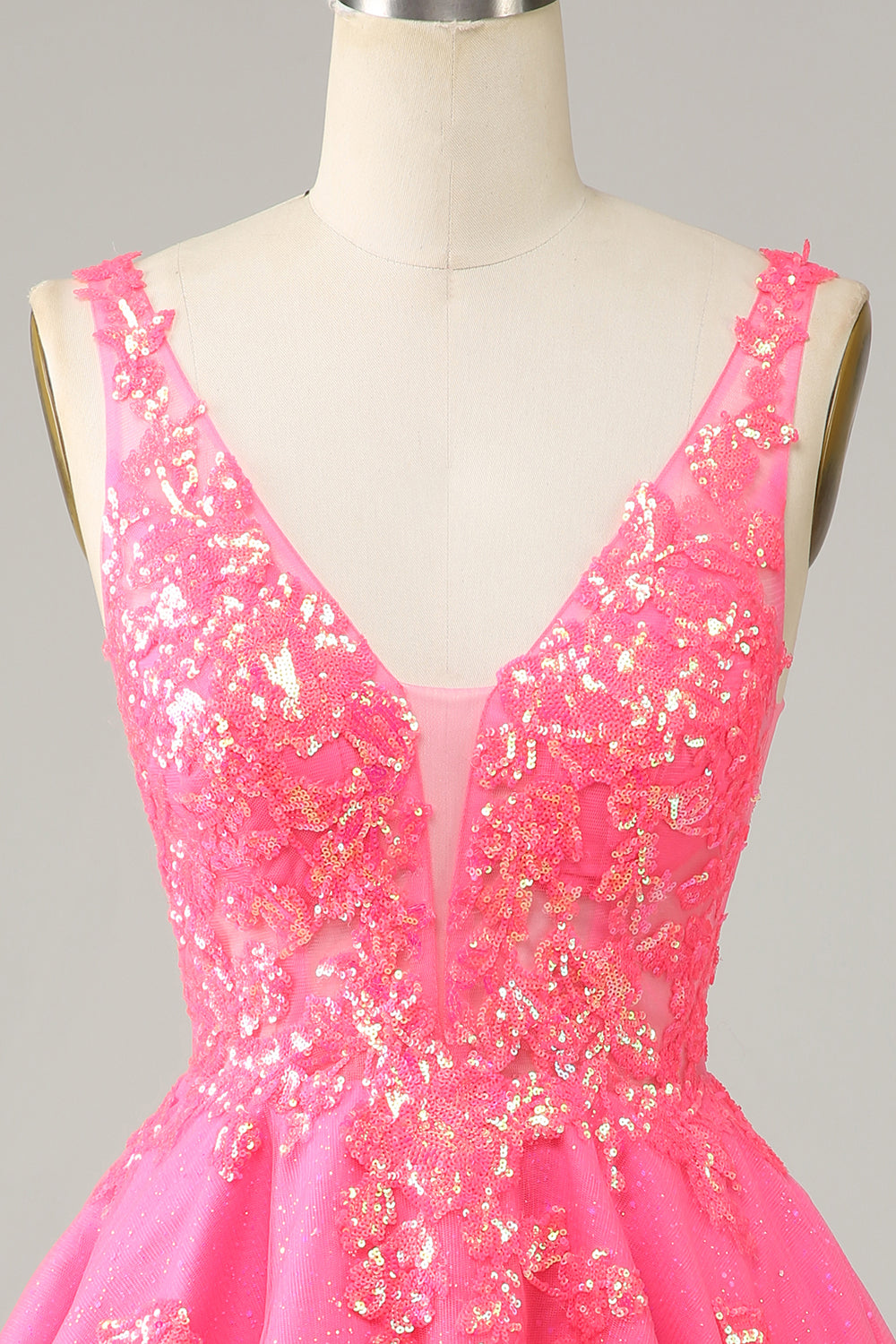 Sparkly Orange A-Line Spaghetti Straps Short Homecoming Dress/Mini Dress with Sequins