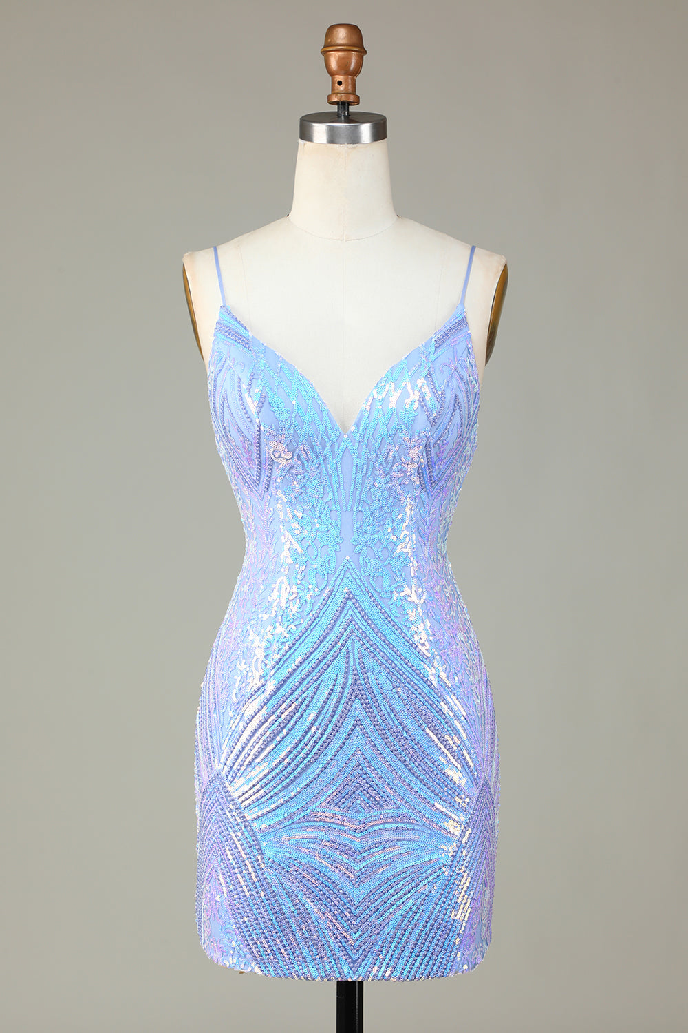 Glitter Blue Sequins Tight Short Homecoming Dress/Mini Dress