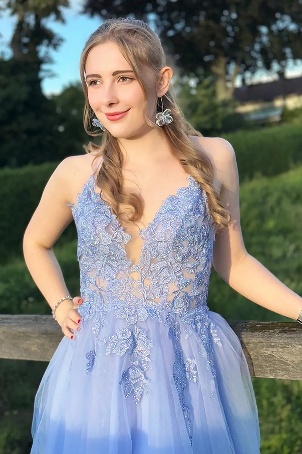 Blush A-Line Tulle Short Homecoming Dress/Mini Dress with Appliques